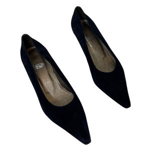 Franchetti Bond Laura Suede Navy Blue Pump Heels Women's Pointed Toe 40.5 US 10